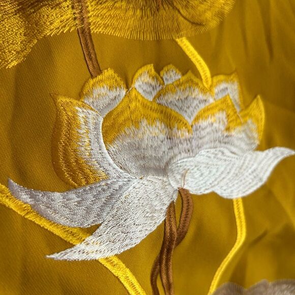 Golden Embroidered Women's Long Blouse L - Picture 11 of 16